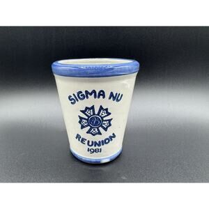 Louisville Pottery Stoneware Sigma Nu Reunion Tumbler Mint Julep Cup ‘81 Vintage